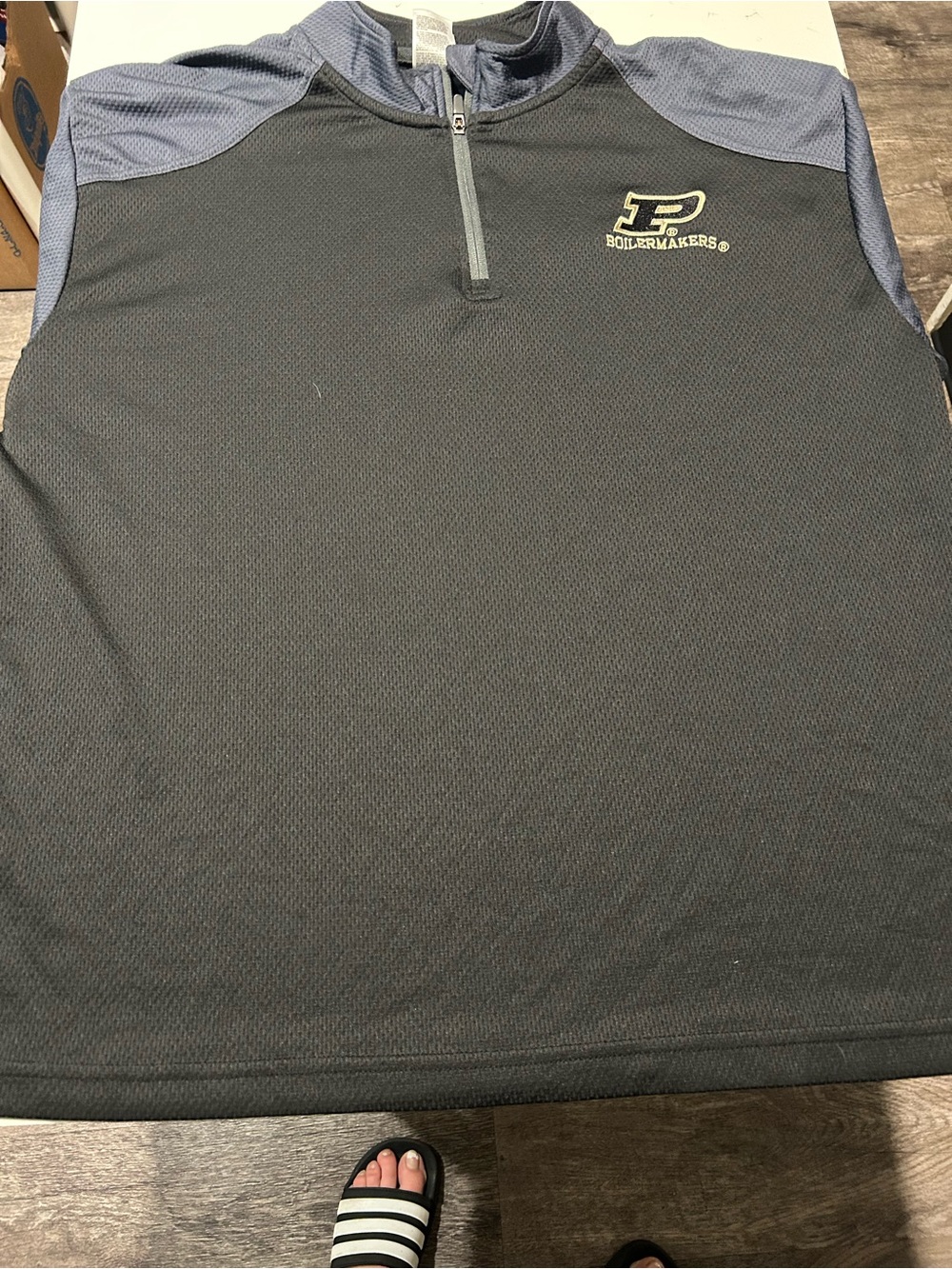 Pro Edge Purdue Boilermakers Black and Gray Quarter-Zip Pullover